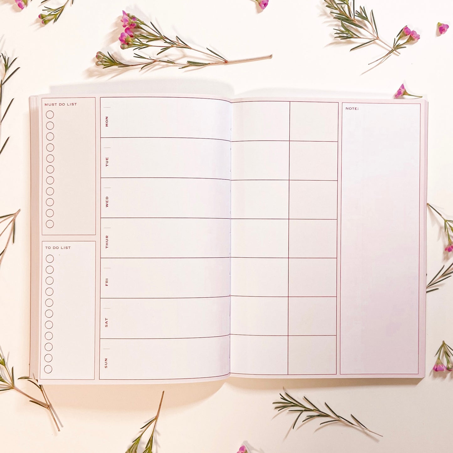 《BY NATURE》 Undated | Schedule book Vol 1. (in old rose)